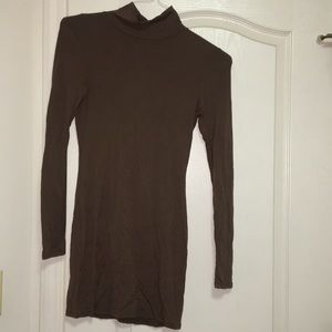 Brown turtleneck dress